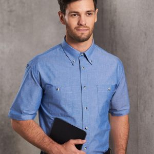 [BS03S] Mens w/f chambray shirt S/S
