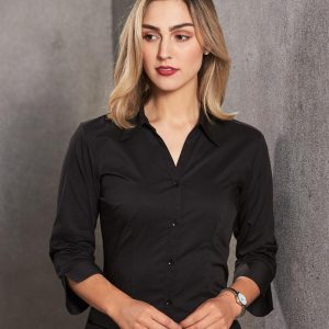 [BS07Q] Ladies' 3/4 sleeve teflon shirt