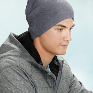 [CH62] Acrylic knit beanie with cable row feature