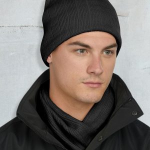 [CH64] Cable Knit Beanie with Fleece Head Band