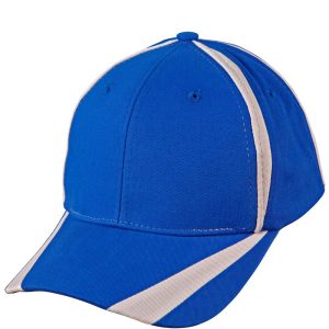 [CH81] Brushed cotton twill baseball cap  "X" contrast
