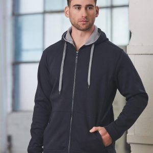 [FL17] Men's Full Zip Contrast Fleece Hoodie