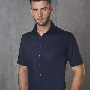 [M7110S] Men's Dobby Striped Taped S/S Shirt