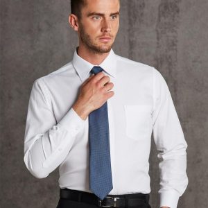 [M7112] Men's Mini Herringbone Long Sleeve Shirt