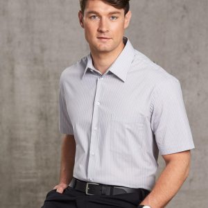 [M7200S] Men's Ticking Stripe S/S Shirt