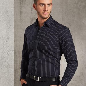 [M7222] Men's Pin Stripe Long Sleeve Shirt