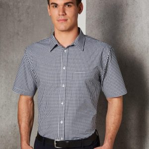 [M7300S] Men's Gingham Check S/S Shirt