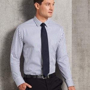 [M7310L] Menâ€™s Sateen Stripe L/S Shirt