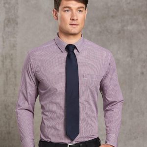 [M7340L] Men's Two Tone Mini Check L/S Shirt