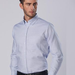 [M7922] Men's Dot Contrast Long Sleeve Shirt