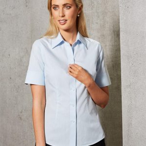 [M8100S] Women's Self Stripe S/S Shirt