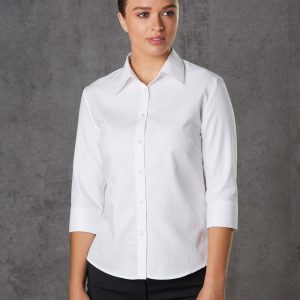 [M8113] Women's Mini Herringbone 3/4 Sleeve Shirt