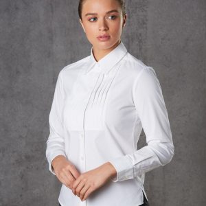 [M8192] Women's Stretch Tuck Front Long Sleeve Shirt