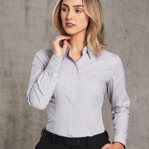 [M8200L] Women's Ticking Stripe L/S Shirt