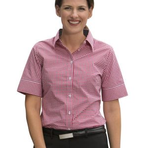 [M8330S] Women's Gingham Check S/S Shirt