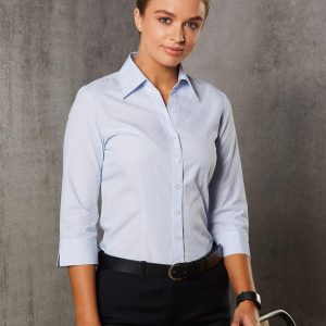 [M8360Q] Women's Mini Check 3/4 Sleeve Shirt