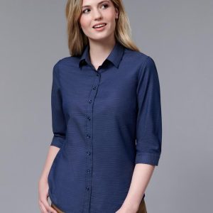 [M8400Q] Ladies' Pin Dot Stretch 3/4 Sleeve Shirt