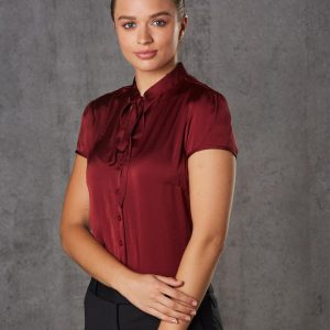 [M8810] Women's Tie Neck Blouse