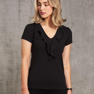 [M8820] Women's Ruffle Front Blouse
