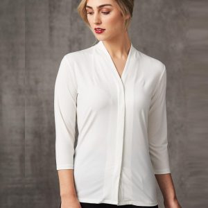 [M8830] Ladies' Mid Sleeve Shawline Knit Top