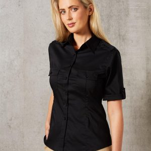 [M8911] Women's Short Sleeve Military Shirt
