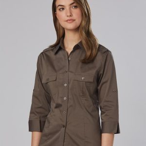 [M8913] Women's 3/4 Sleeve Military Shirt