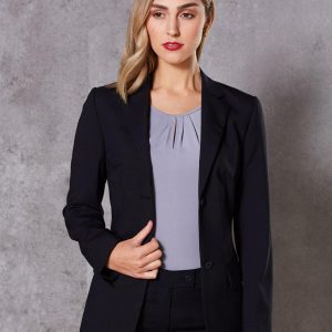 [M9200] Women's Stretch Wool Blend Mid Length Jacket