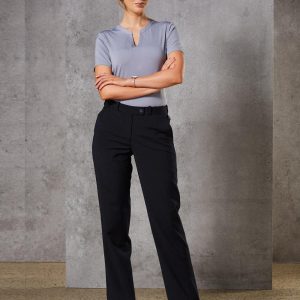 [M9400] Women's Slim Leg Flexi Waist Pants in Wool Stretch