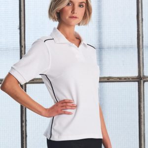 [PS26] ladies' pure cotton contrast piping