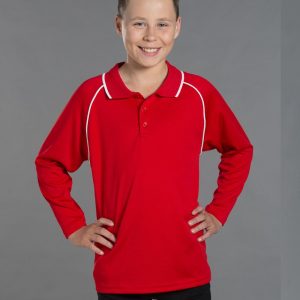 [PS43K] Kid's cooldry raglan L/S polo
