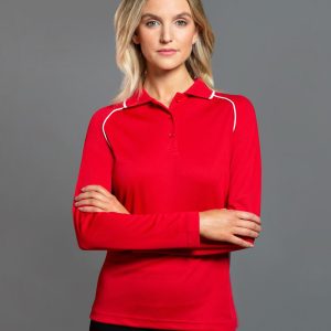 [PS44] Ladies' cooldry raglan L/S polo