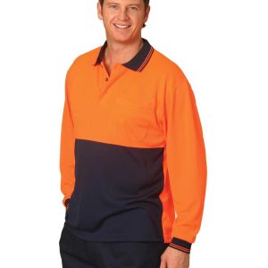 [SW05CD] Hi-Vis cooldry safety polo L/S