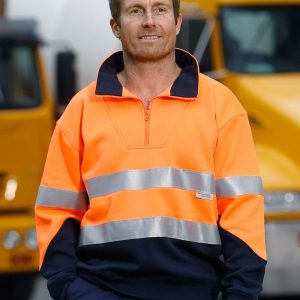 [SW14] Hi-Vis L/S Fleecy Collar Sweater 3M Tapes