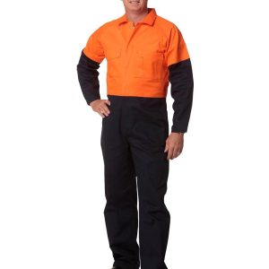 [SW205] Hi-Vis Two Tone Men's Cotton Drill Coverall-Stout