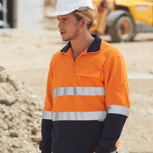 [SW48] Hi-Vis Two Tone Cotton Fleecy Sweat With 3M tapes