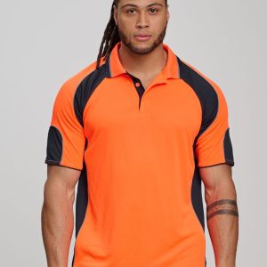 [SW61] Men's Hi-Vis Cooldry Contrast Polo with Sleeve Panels