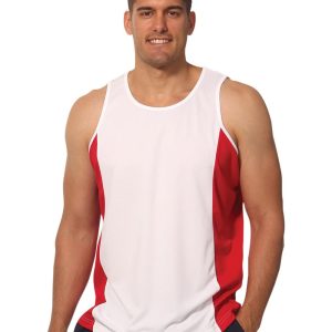 [TS19] Men's cooldry contrast mesh singlet