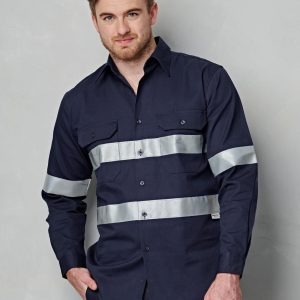 [WT04HV] Cotton Drill L/S Work Shirt 3M Tapes