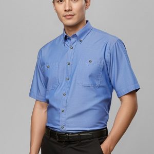 Chambray Mens Short Sleeve Shirt