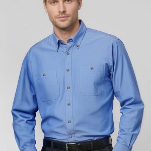 Chambray Mens Long Sleeve Shirt
