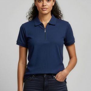 Micro Womens Waffle Short Sleeve Polo