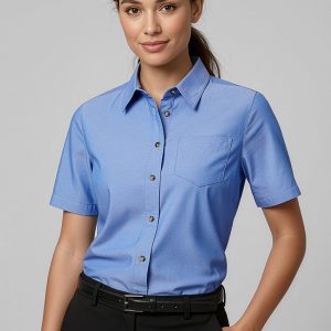 Chambray Womens Short Sleeve Shirt