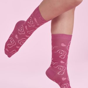 Unisex Pink Happy Feet Comfort Socks