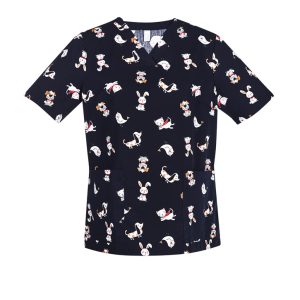 Printed Womens Best Friends Scrub Top