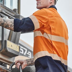 Mens Rugged Cooling Hi Vis Segmented Tape Long Sleeve Shirt
