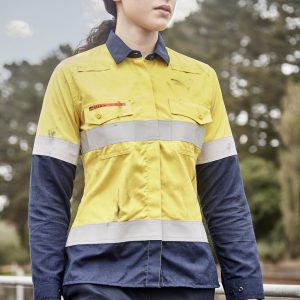 Womens Orange Flame Lightweight Ripstop Taped Shirt