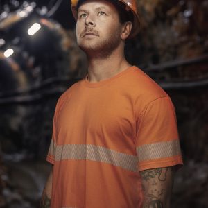 Mens Hi Vis Segmented Tape Cotton Tee