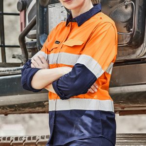 Womens Rugged Cooling Hi Vis Taped Long Sleeve Shirt