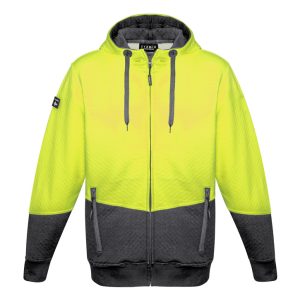 Unisex Hi Vis Textured Jacquard Full Zip Hoodie