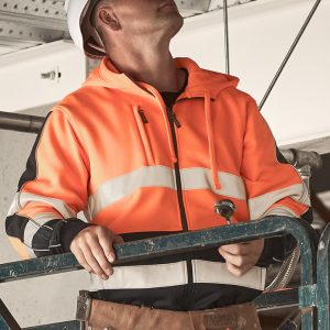 Unisex Hi Vis Full Zip Stretch Taped Hoodie